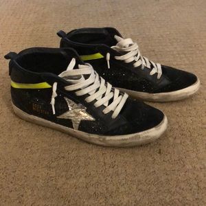 Golden Goose black glitter, neon, silver midstar 8